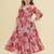 Girls v-neck floral print maxi dress