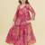 Girls floral print puff sleeve fit & flare maxi dress