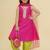 Girls ethnic motifs embroidered sequinned kurta with salwar & dupatta