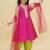 Girls ethnic motifs embroidered sequinned kurta with salwar & dupatta