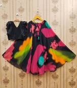Girls black tie & dye ready to wear lehenga & choli