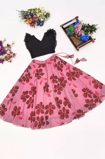 Tie and dye printed lehenga choli