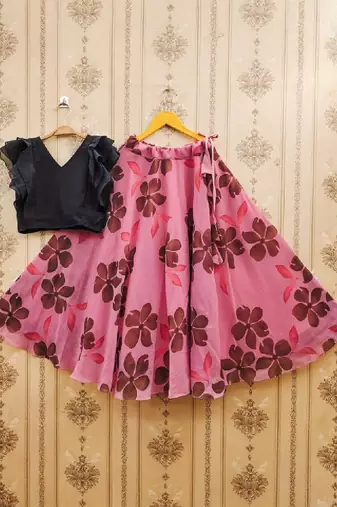 Tie and dye printed lehenga choli