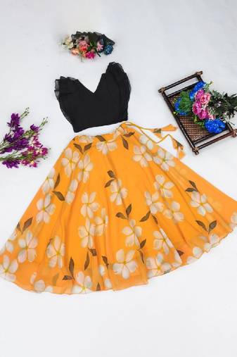 Tie and dye printed lehenga choli
