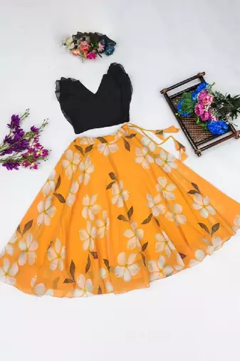 Tie and dye printed lehenga choli