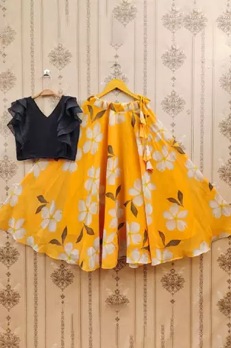 Tie and dye printed lehenga choli