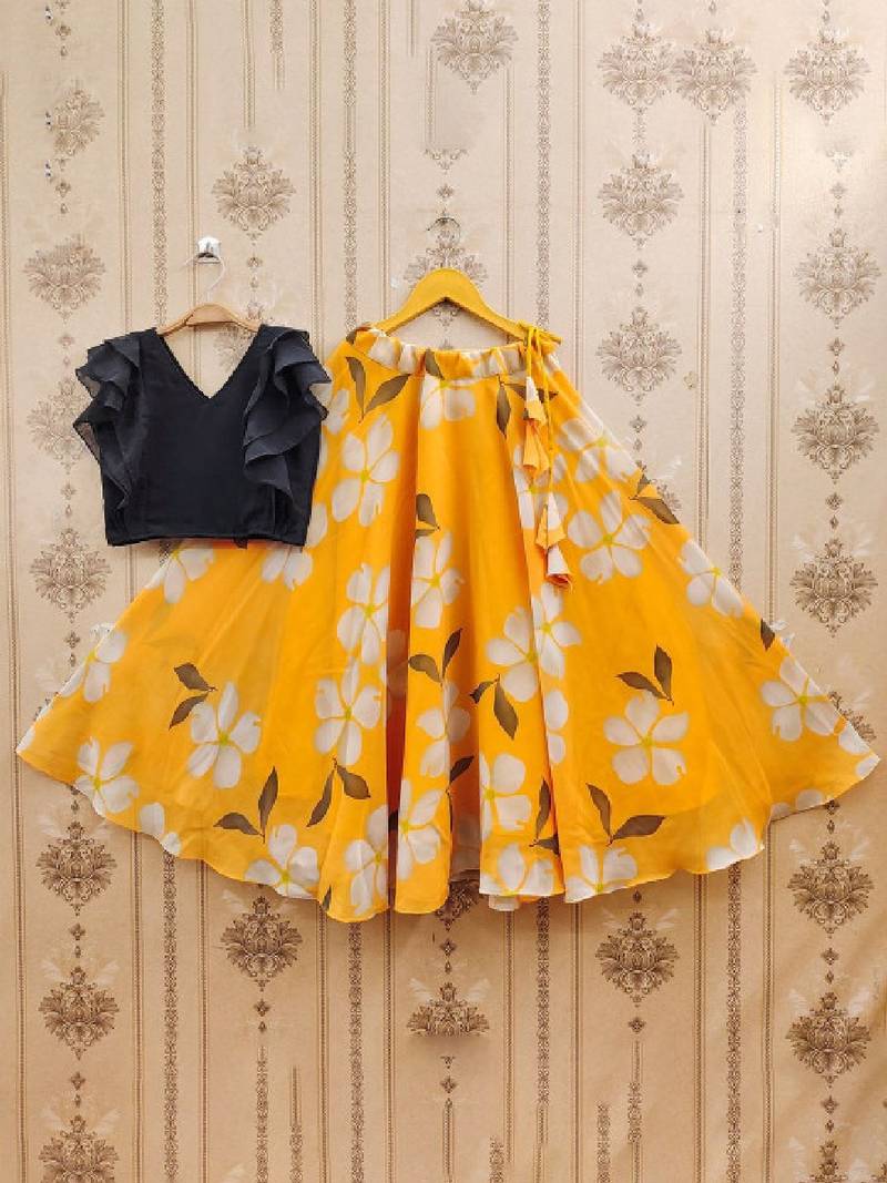 Tie and dye printed lehenga choli