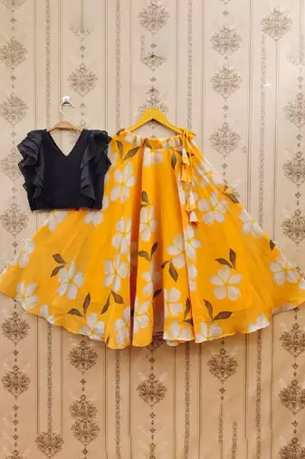 Tie and dye printed lehenga choli
