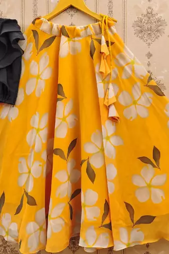 Tie and dye printed lehenga choli