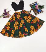 Girls green tie and dye ready to wear lehenga & choli