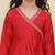Girls floral yoke design v-neck zari angrakha kurta with trousers