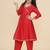 Girls floral yoke design v-neck zari angrakha kurta with trousers