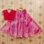 Girls pink tie and dye printed v neck georgette blouse & lehenga