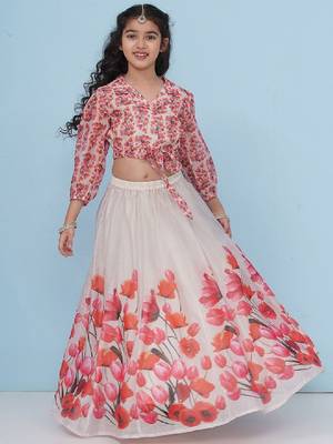 Girls printed ready to wear lehenga & blouse 1