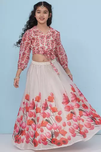 Girls printed ready to wear lehenga & blouse