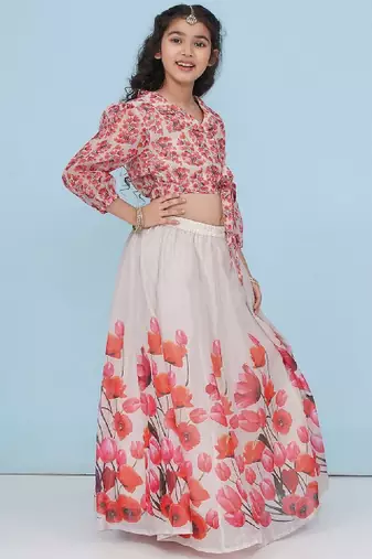 Girls printed ready to wear lehenga & blouse