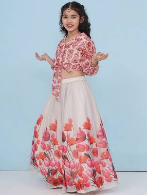 Girls printed ready to wear lehenga & blouse 4