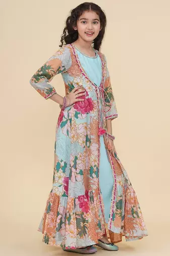 Floral print fit & flare maxi dress