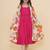 Floral print lace fit & flare maxi dress