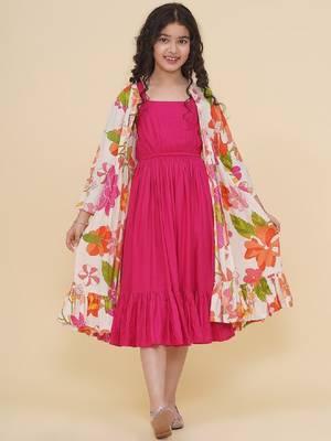Floral print lace fit & flare maxi dress 1