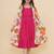 Floral print lace fit & flare maxi dress