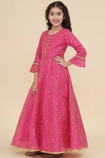 Girls floral printed off-shoulder maxi dress