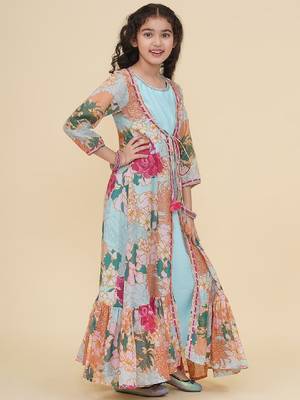 Girls off white floral off-shoulder maxi dress 3