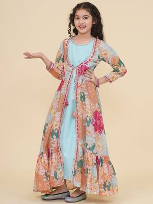 Girls off white floral off-shoulder maxi dress 4