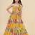Girls round neck floral print fit & flare dress