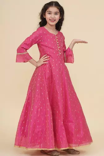 Girls floral printed off-shoulder maxi dress