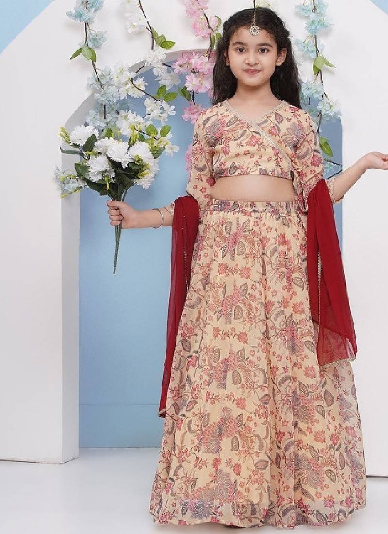 Girls printed ready to wear lehenga & blouse with dupatta