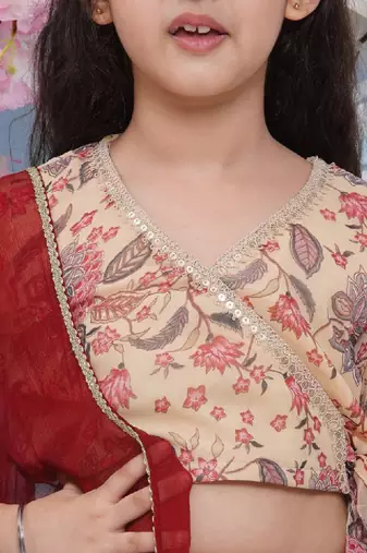 Girls printed ready to wear lehenga & blouse with dupatta