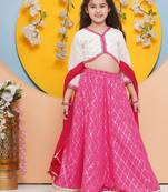 Girls foil print ready to wear lehenga & blouse with dupatta