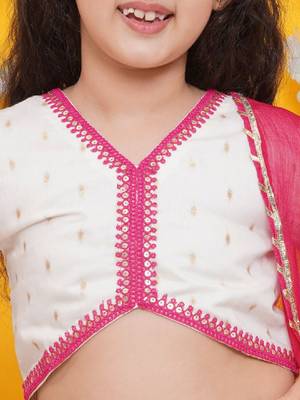 Girls foil print ready to wear lehenga & blouse with dupatta 2