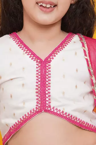 Girls foil print ready to wear lehenga & blouse with dupatta