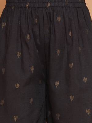 Girls floral embroidered cotton kurti with sharara & dupatta 3