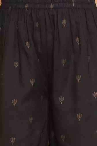 Girls floral embroidered cotton kurti with sharara & dupatta