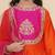 Girls floral yoke design panelled anarkali kurta with salwar & dupatta