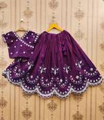 Ganga thread work embroidered silk lehenga choli