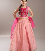 Girls floral embroidered sequinned ready to wear lehenga choli