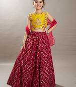 Girls floral embroidered sequinned ready to wear lehenga choli