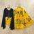 Girls yellow printed drawstring lehenga choli