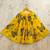 Girls yellow printed drawstring lehenga choli