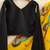 Girls yellow printed drawstring lehenga choli