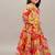 Girls floral print tiered gown maxi dress with jacket