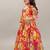 Girls floral print tiered gown maxi dress with jacket