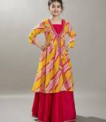 Girls lehariya printed ready to wear lehenga & choli