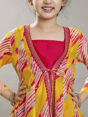 Girls lehariya printed ready to wear lehenga & choli 2