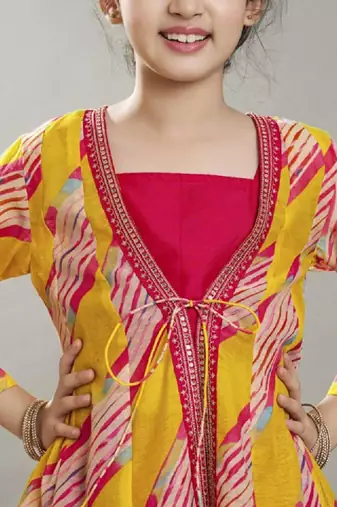 Girls lehariya printed ready to wear lehenga & choli