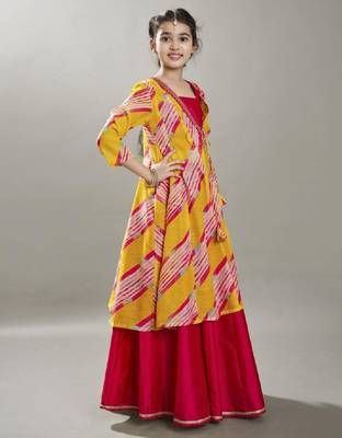 Girls lehariya printed ready to wear lehenga & choli 3